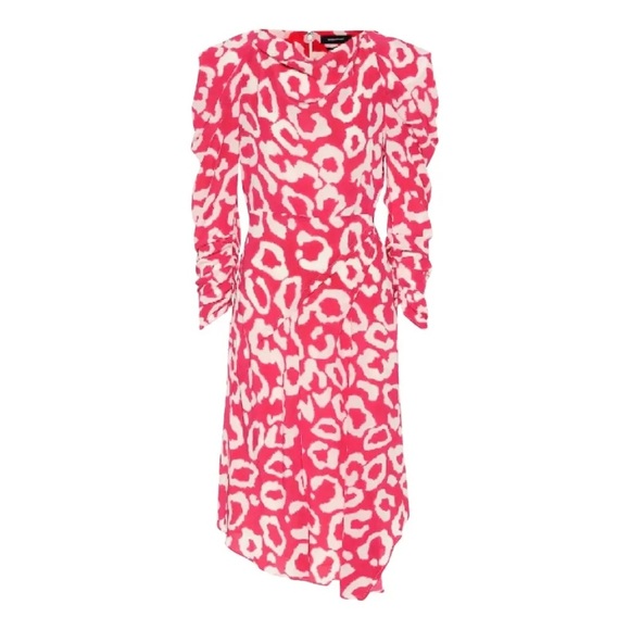 Isabel Marant pink & white leopard animal print Carley dress - Medium (FR 44) - Picture 5 of 12